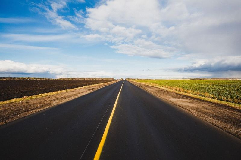 An open road toward the horizon
